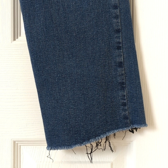 Social Standard by Sanctuary Dark Wash High Rise Cropped Straight Leg Jeans 6 - Picture 15 of 16